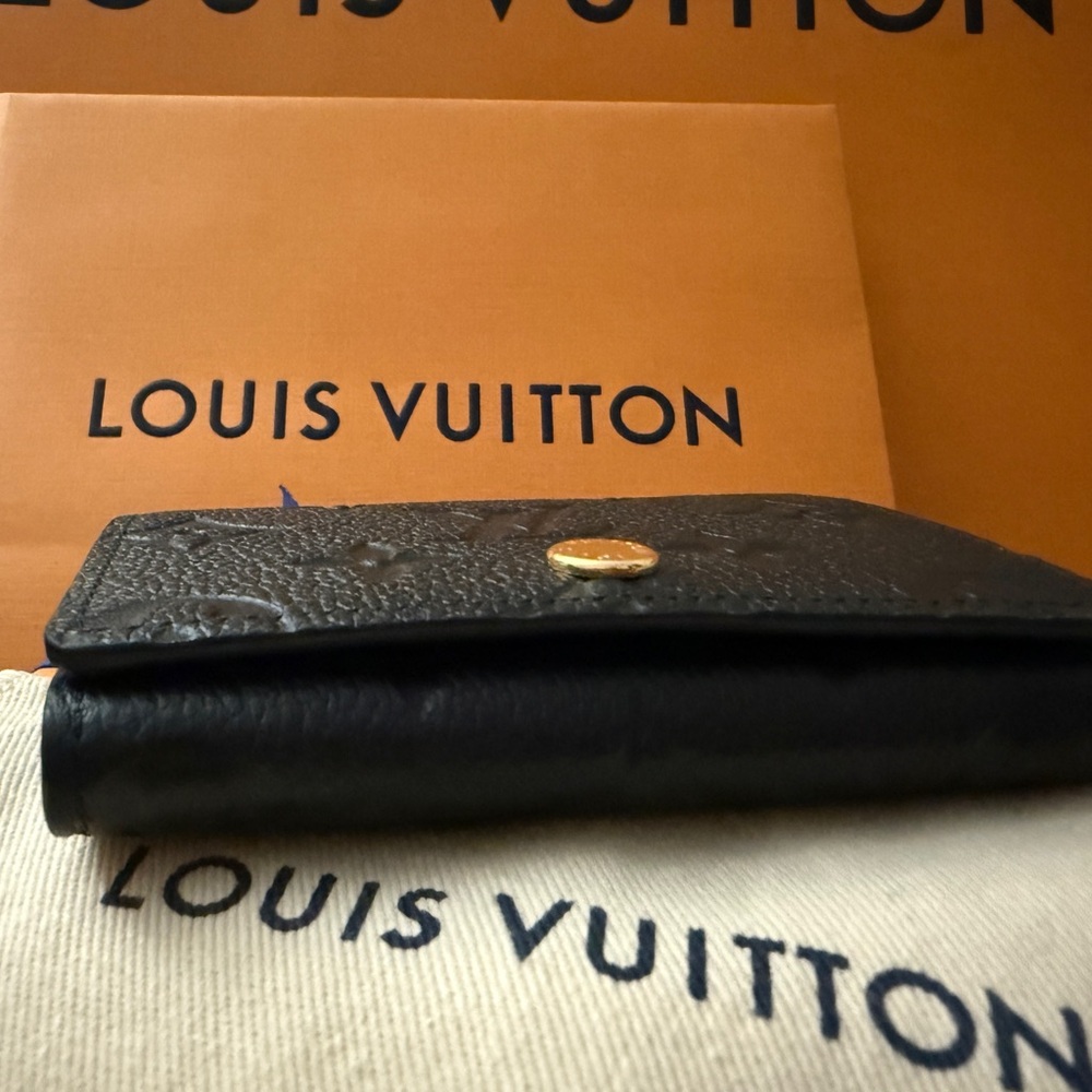 Authentic Louis Vuitton Envelope Card Holder Black Empreinte Leather - Picture 7 of 10
